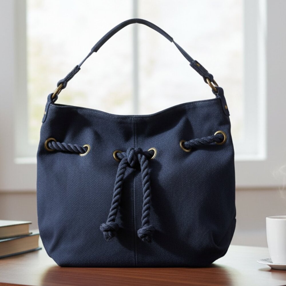 Old Navy Tote Bag With Inside Pocket, Navy Blue, Approximate Size 16"x13"x6"